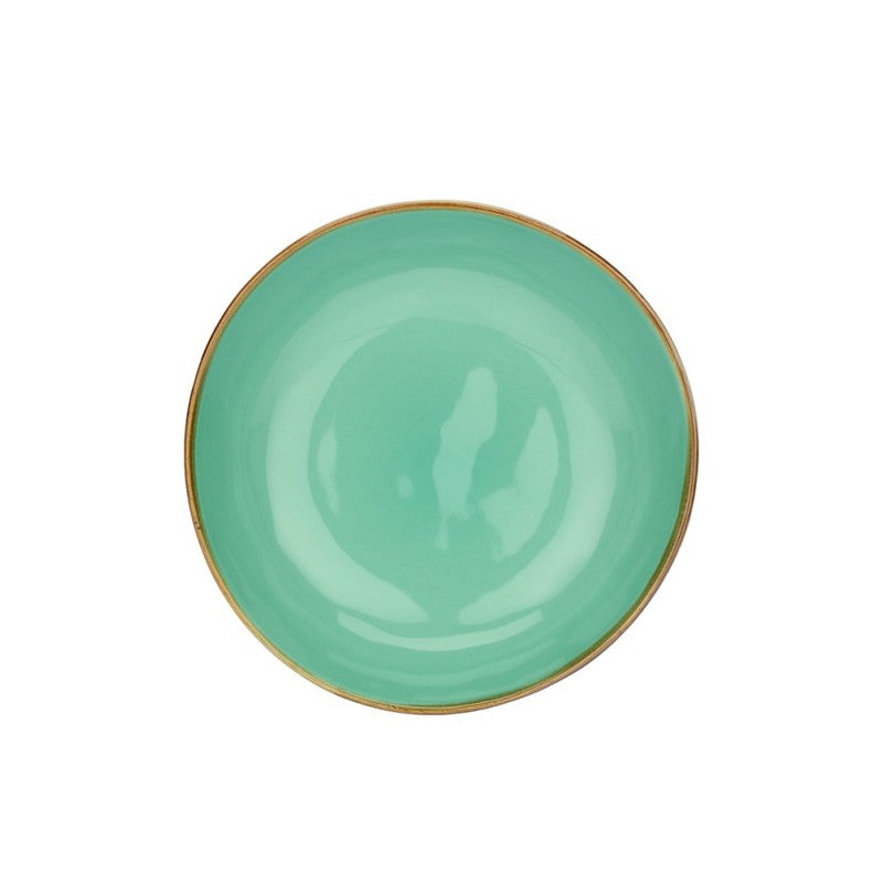 Piatto fondo concerto verde acqua rose & tulipani