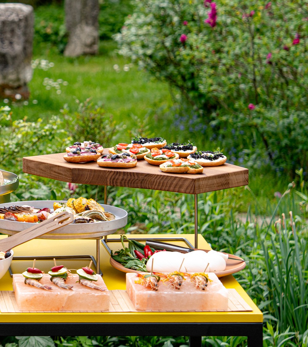 Alzata Cube KnIndustrie in Acciaio Inox 22x22 cm - Design Italiano