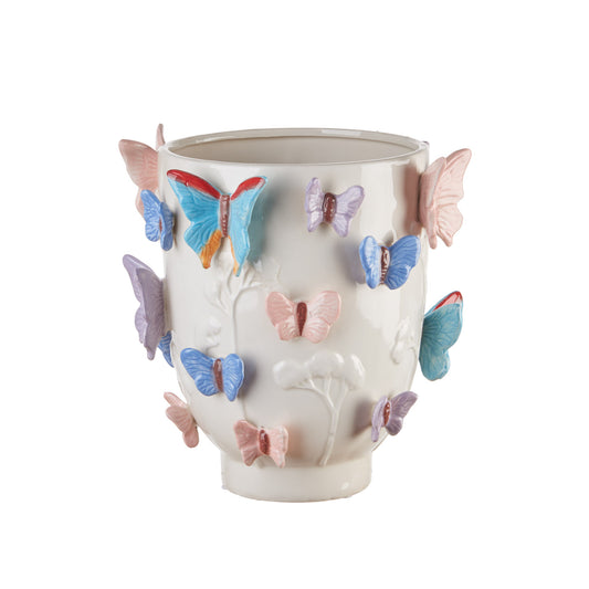 Vaso basso  porcellana moderno country l'oca nera
