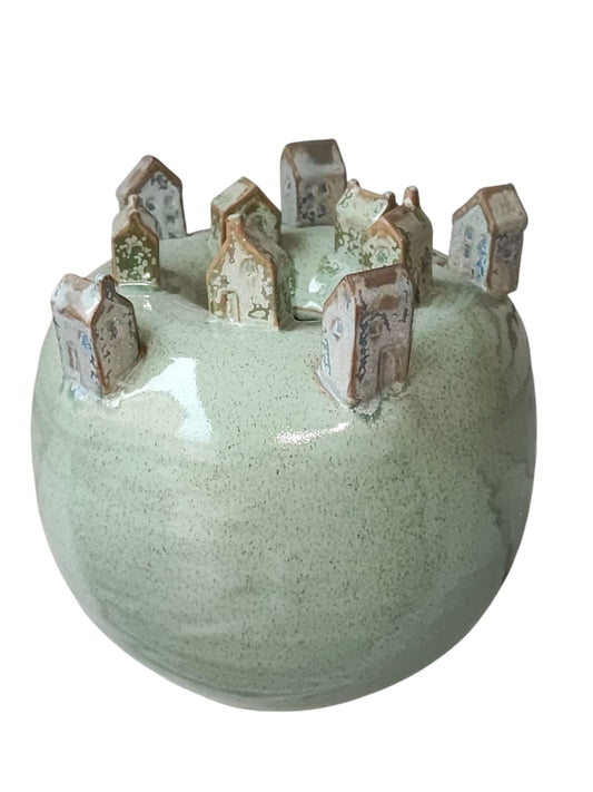 Vaso Incollina L RitualiDomestici - Terracotta Porcellanata Verde